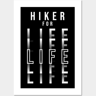 HIKER FOR LIFE (DARK BG) | Minimal Text Aesthetic Streetwear Unisex Design for Fitness/Athletes/Hikers | Shirt, Hoodie, Coffee Mug, Mug, Apparel, Sticker, Gift, Pins, Totes, Magnets, Pillows Posters and Art